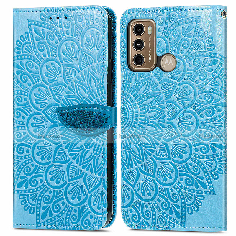 Leather Case Stands Fashionable Pattern Flip Cover Holder S04D for Motorola Moto G40 Fusion