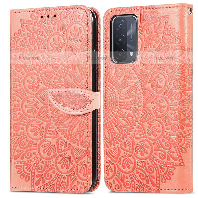Leather Case Stands Fashionable Pattern Flip Cover Holder S04D for OnePlus Nord N200 5G