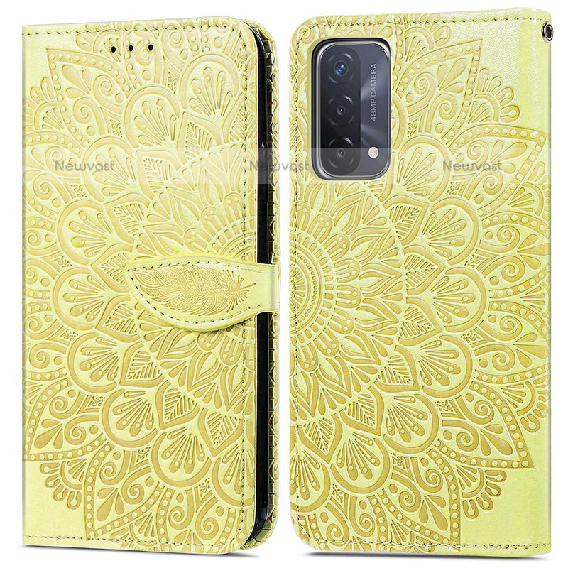 Leather Case Stands Fashionable Pattern Flip Cover Holder S04D for OnePlus Nord N200 5G