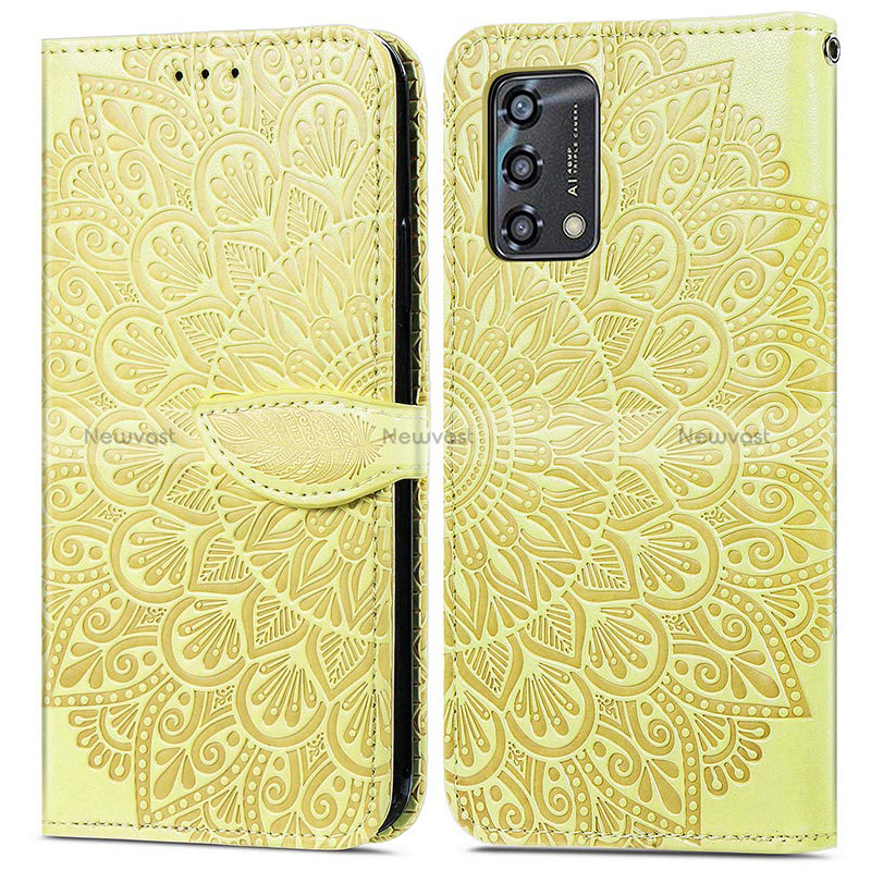 Leather Case Stands Fashionable Pattern Flip Cover Holder S04D for Oppo A95 4G