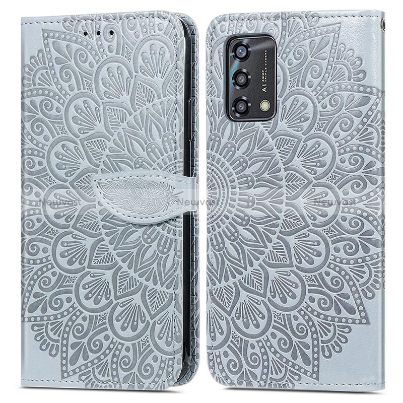Leather Case Stands Fashionable Pattern Flip Cover Holder S04D for Oppo Reno6 Lite