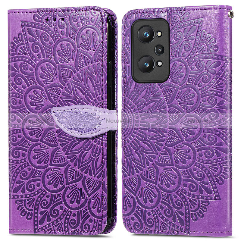 Leather Case Stands Fashionable Pattern Flip Cover Holder S04D for Realme GT Neo 3T 5G