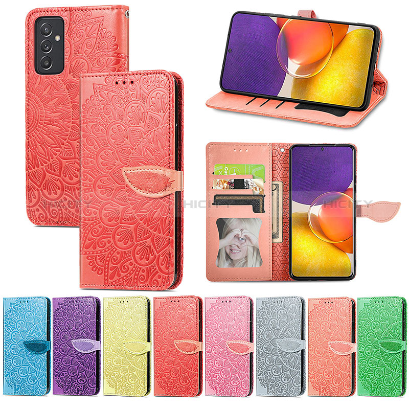 Leather Case Stands Fashionable Pattern Flip Cover Holder S04D for Samsung Galaxy A05s