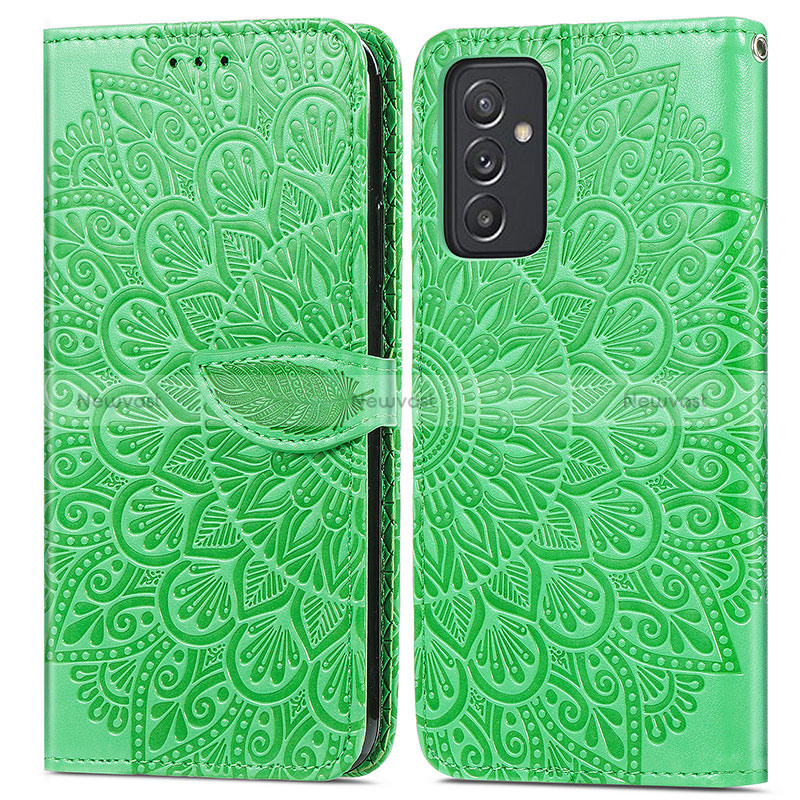 Leather Case Stands Fashionable Pattern Flip Cover Holder S04D for Samsung Galaxy A15 4G Green