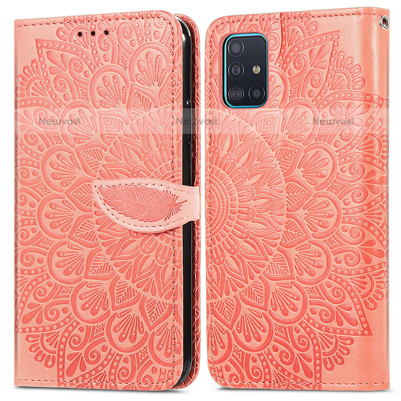Leather Case Stands Fashionable Pattern Flip Cover Holder S04D for Samsung Galaxy A71 4G A715