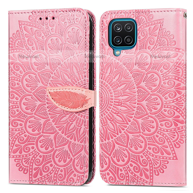 Leather Case Stands Fashionable Pattern Flip Cover Holder S04D for Samsung Galaxy F12