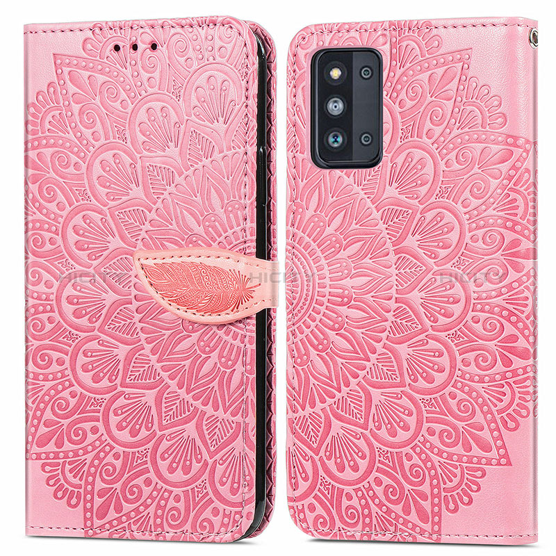 Leather Case Stands Fashionable Pattern Flip Cover Holder S04D for Samsung Galaxy F52 5G