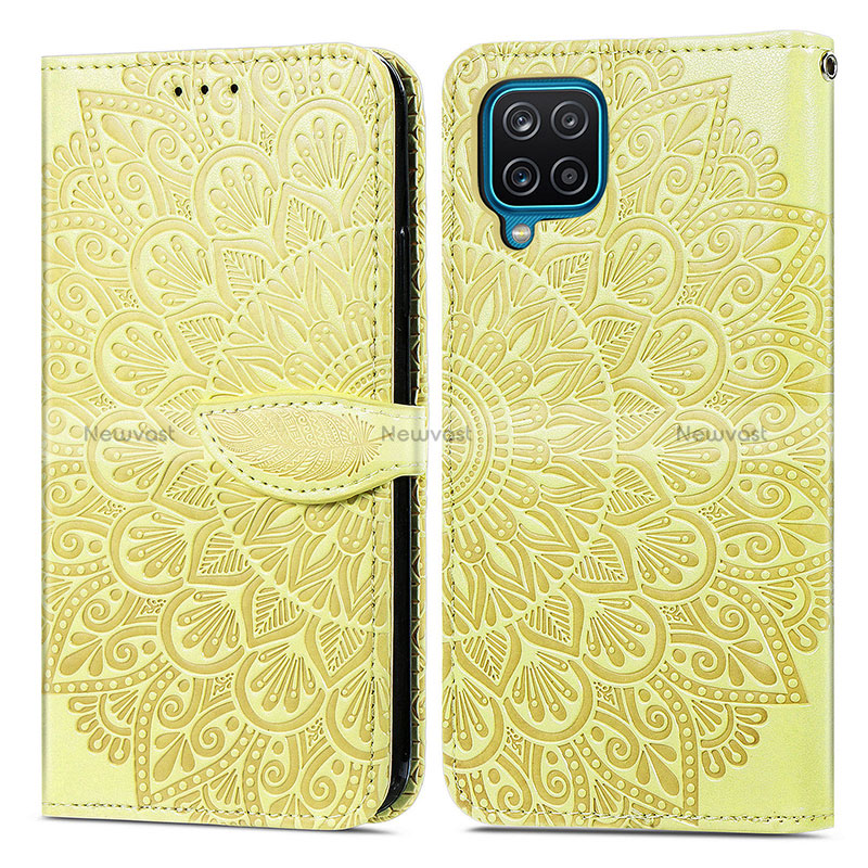 Leather Case Stands Fashionable Pattern Flip Cover Holder S04D for Samsung Galaxy M12