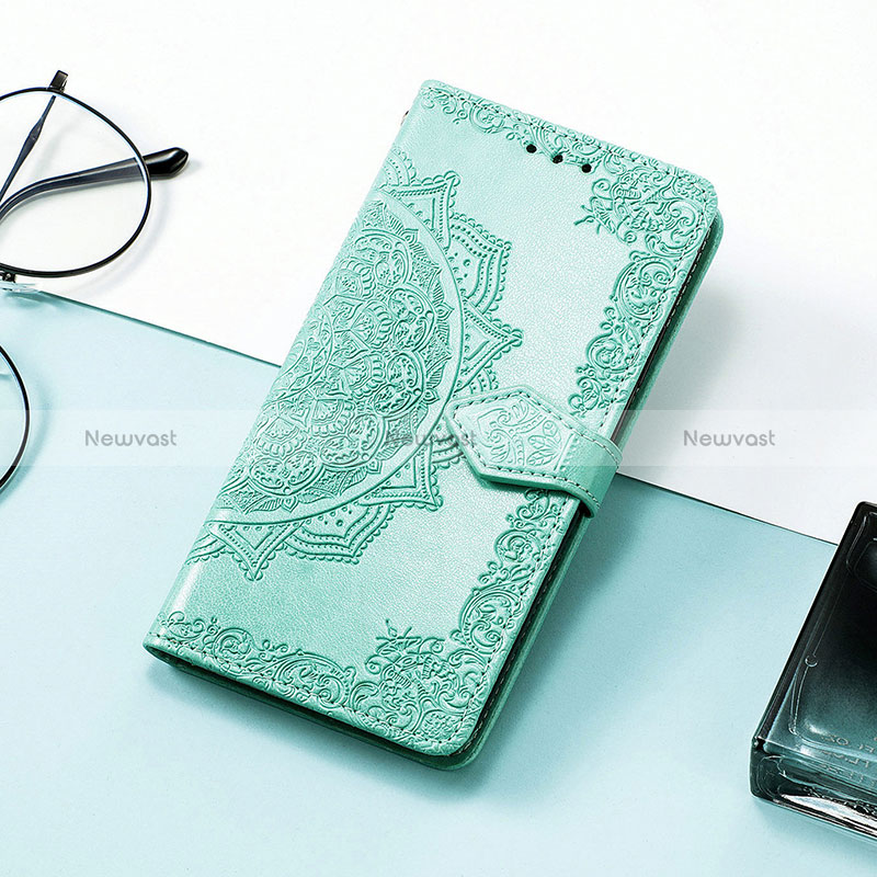 Leather Case Stands Fashionable Pattern Flip Cover Holder S04D for Samsung Galaxy M13 5G Green