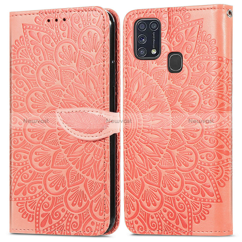 Leather Case Stands Fashionable Pattern Flip Cover Holder S04D for Samsung Galaxy M21s