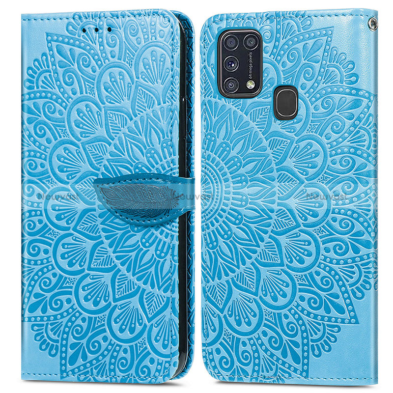 Leather Case Stands Fashionable Pattern Flip Cover Holder S04D for Samsung Galaxy M21s