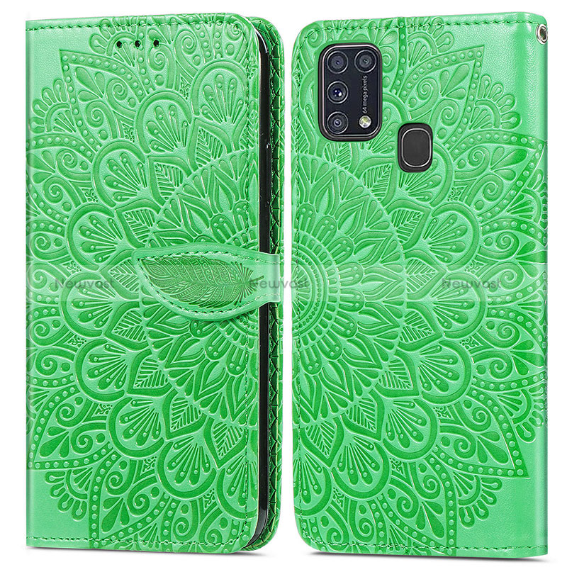 Leather Case Stands Fashionable Pattern Flip Cover Holder S04D for Samsung Galaxy M21s