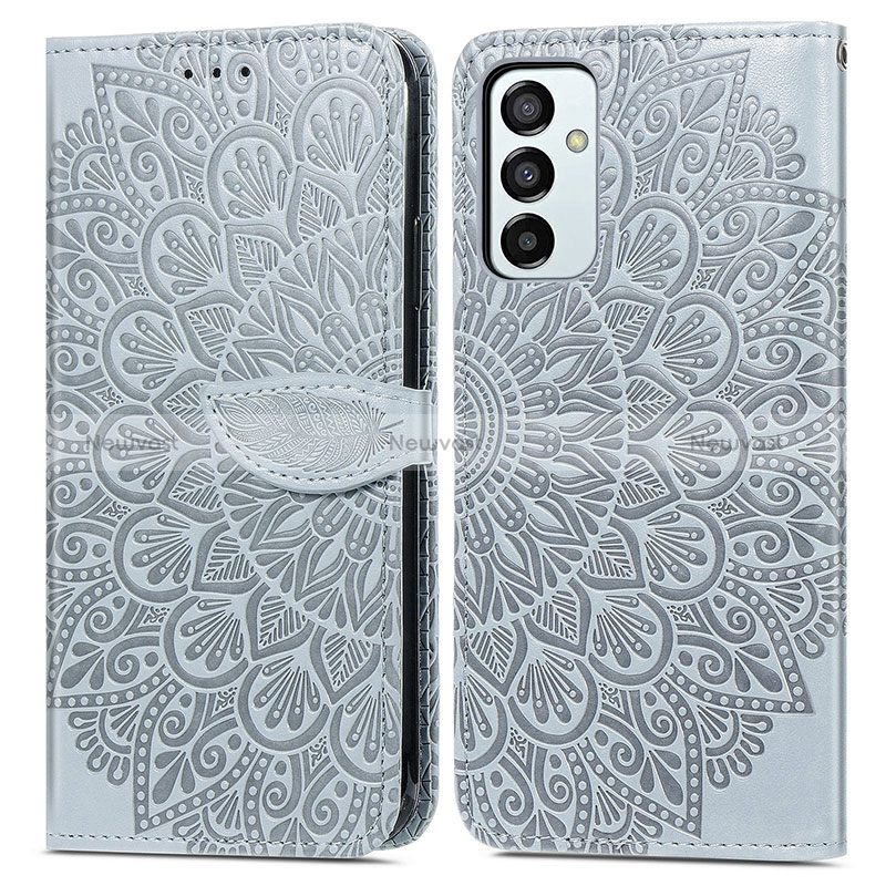 Leather Case Stands Fashionable Pattern Flip Cover Holder S04D for Samsung Galaxy M23 5G
