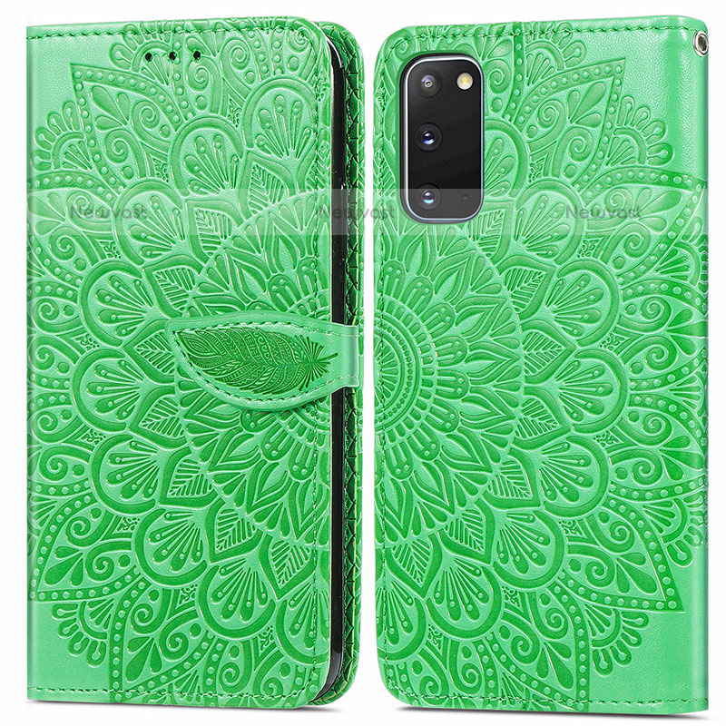 Leather Case Stands Fashionable Pattern Flip Cover Holder S04D for Samsung Galaxy S20