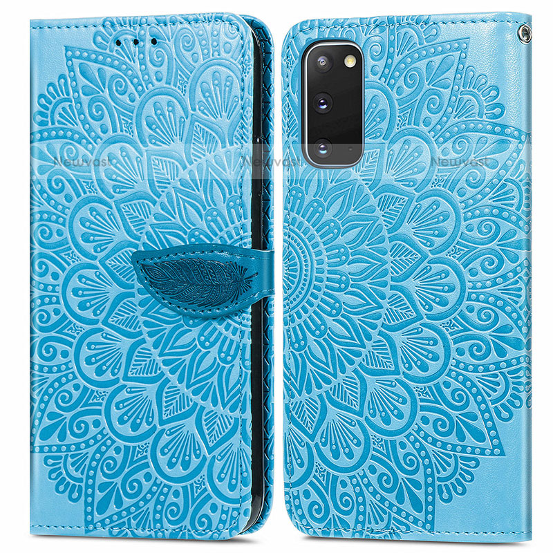 Leather Case Stands Fashionable Pattern Flip Cover Holder S04D for Samsung Galaxy S20 5G