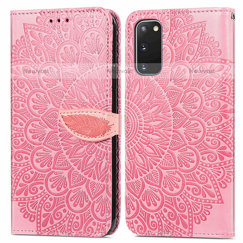 Leather Case Stands Fashionable Pattern Flip Cover Holder S04D for Samsung Galaxy S20 5G