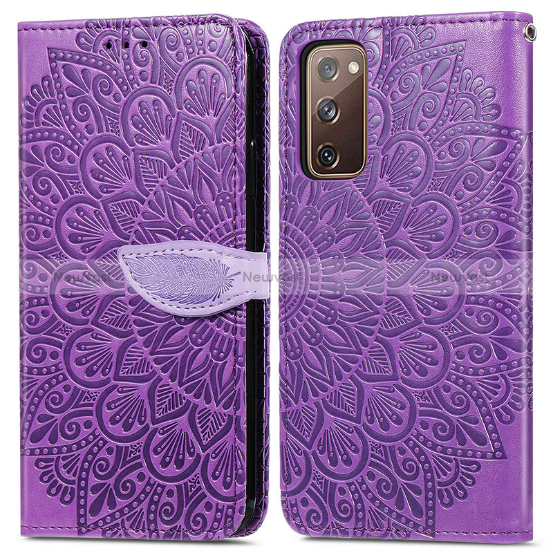 Leather Case Stands Fashionable Pattern Flip Cover Holder S04D for Samsung Galaxy S20 FE (2022) 5G