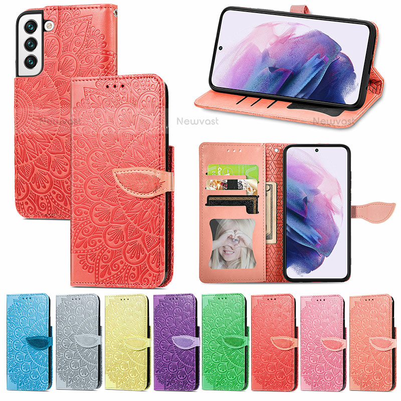 Leather Case Stands Fashionable Pattern Flip Cover Holder S04D for Samsung Galaxy S21 5G