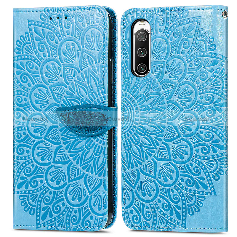 Leather Case Stands Fashionable Pattern Flip Cover Holder S04D for Sony Xperia 10 IV