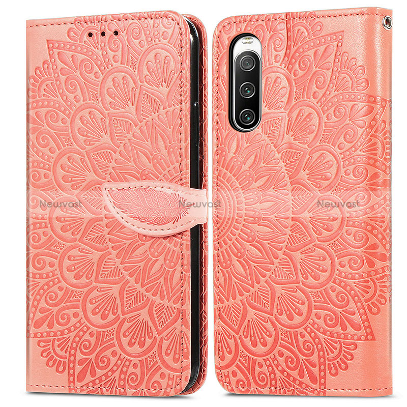 Leather Case Stands Fashionable Pattern Flip Cover Holder S04D for Sony Xperia 10 IV