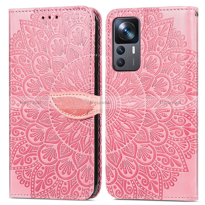 Leather Case Stands Fashionable Pattern Flip Cover Holder S04D for Xiaomi Mi 12T Pro 5G