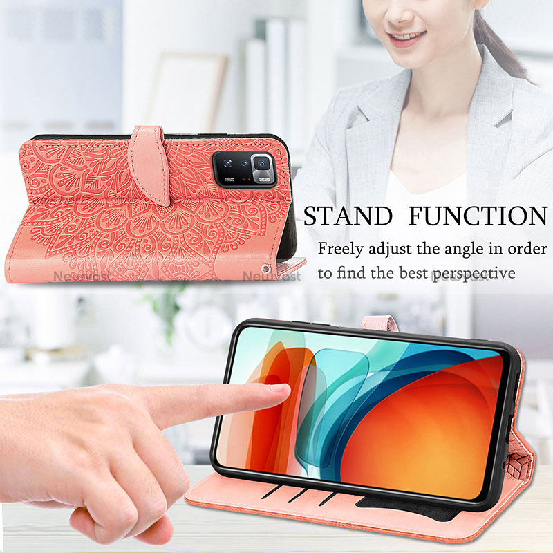 Leather Case Stands Fashionable Pattern Flip Cover Holder S04D for Xiaomi Poco X3 GT 5G