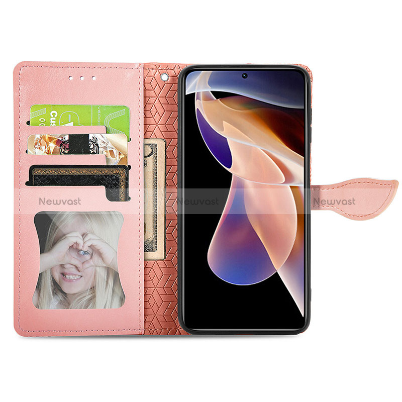 Leather Case Stands Fashionable Pattern Flip Cover Holder S04D for Xiaomi Redmi Note 11 Pro+ Plus 5G