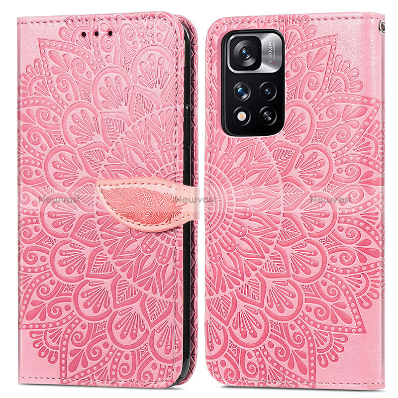 Leather Case Stands Fashionable Pattern Flip Cover Holder S04D for Xiaomi Redmi Note 11 Pro+ Plus 5G