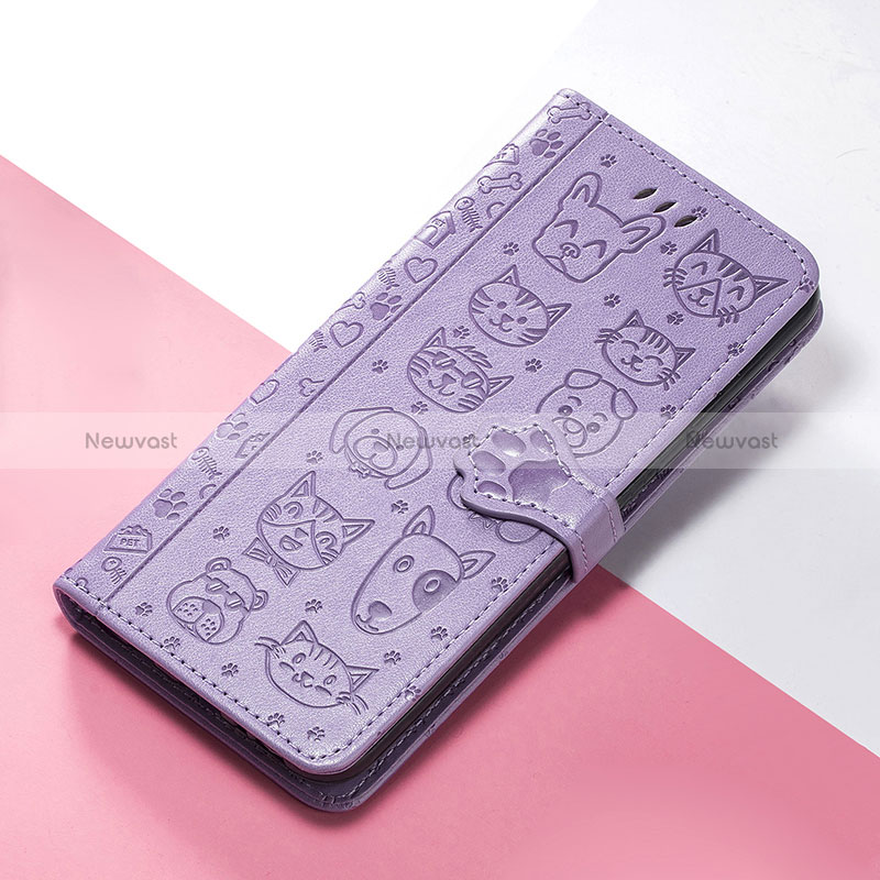 Leather Case Stands Fashionable Pattern Flip Cover Holder S05D for Google Pixel 4a