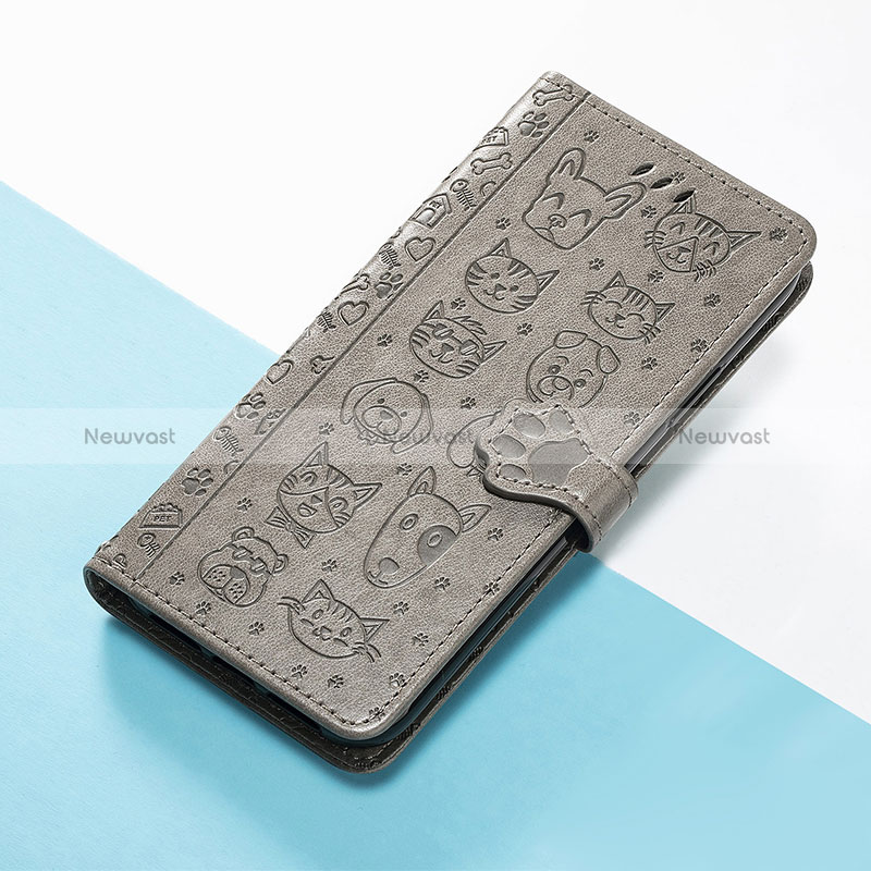 Leather Case Stands Fashionable Pattern Flip Cover Holder S05D for Google Pixel 5