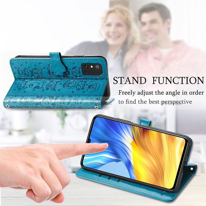 Leather Case Stands Fashionable Pattern Flip Cover Holder S05D for Huawei Honor X10 Max 5G