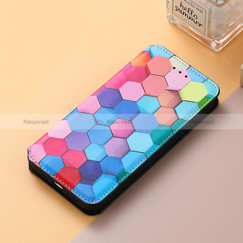 Leather Case Stands Fashionable Pattern Flip Cover Holder S06D for Huawei P50 Pro