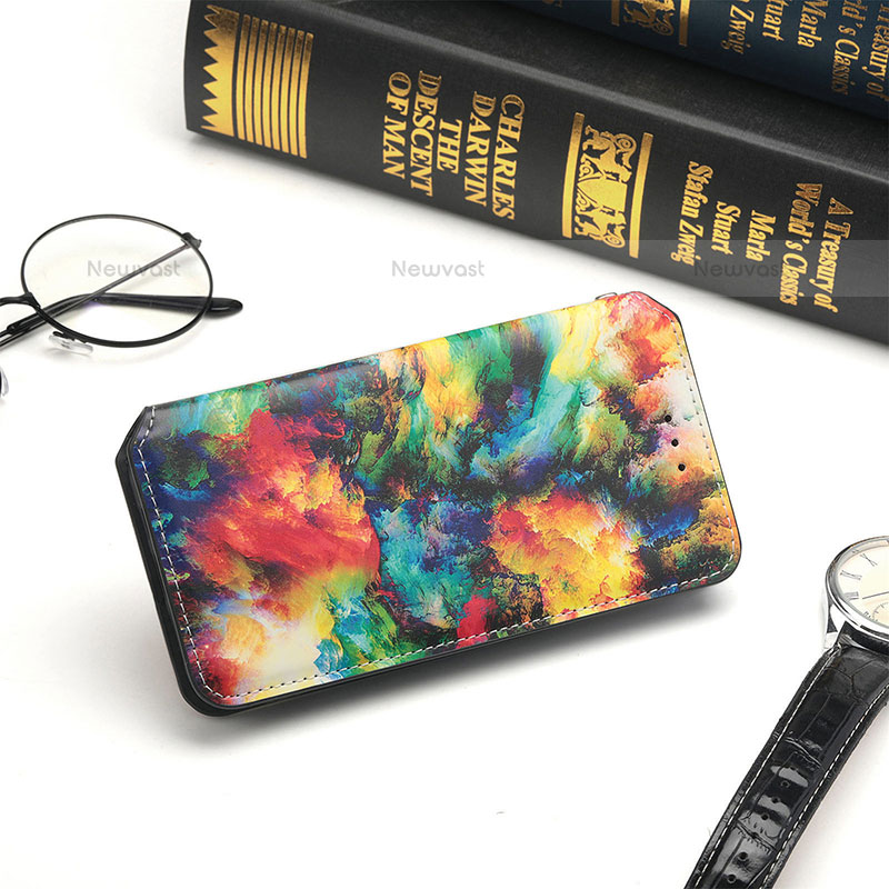 Leather Case Stands Fashionable Pattern Flip Cover Holder S06D for Samsung Galaxy S21 Plus 5G