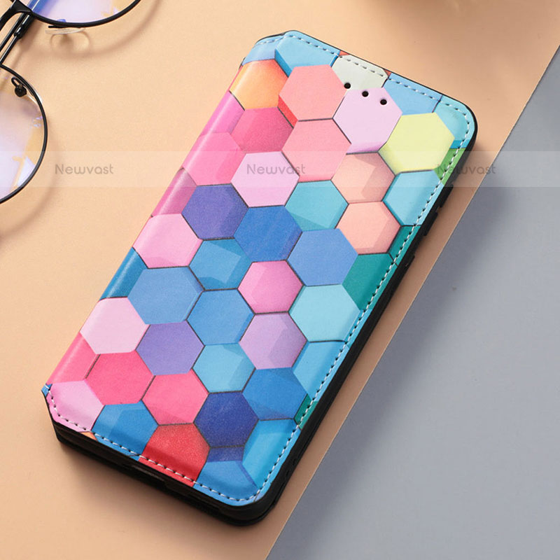 Leather Case Stands Fashionable Pattern Flip Cover Holder S06D for Samsung Galaxy S21 Plus 5G