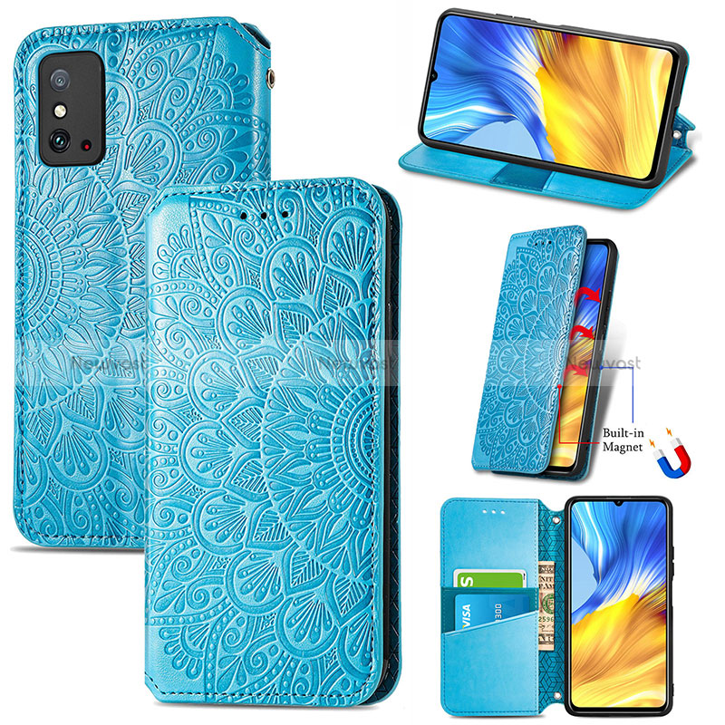 Leather Case Stands Fashionable Pattern Flip Cover Holder S09D for Huawei Honor X10 Max 5G