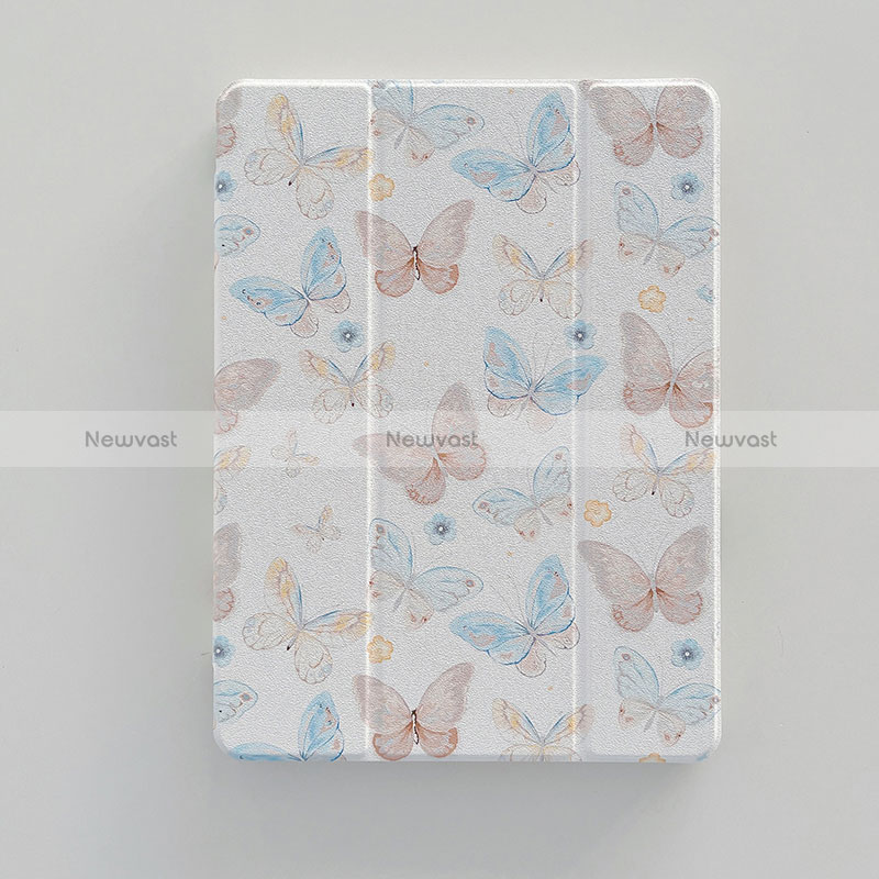 Leather Case Stands Fashionable Pattern Flip Cover Holder XH2 for Apple iPad 10.2 (2020) White