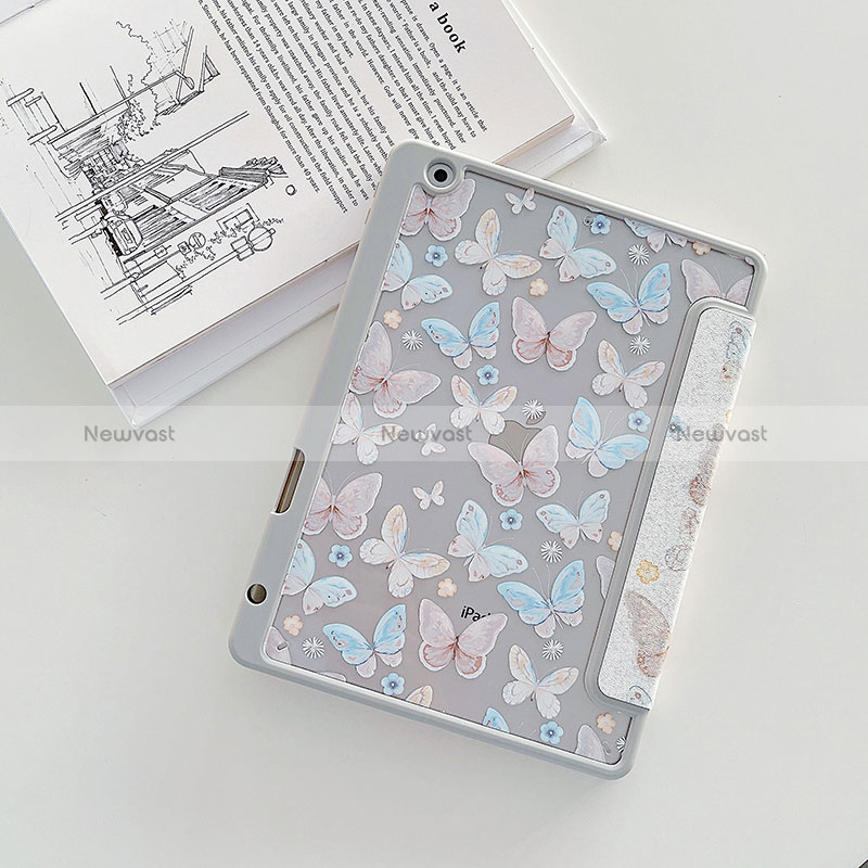 Leather Case Stands Fashionable Pattern Flip Cover Holder XH2 for Apple iPad 10.2 (2020) White