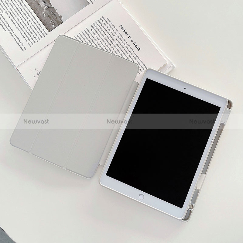 Leather Case Stands Fashionable Pattern Flip Cover Holder XH2 for Apple iPad 10.2 (2020) White