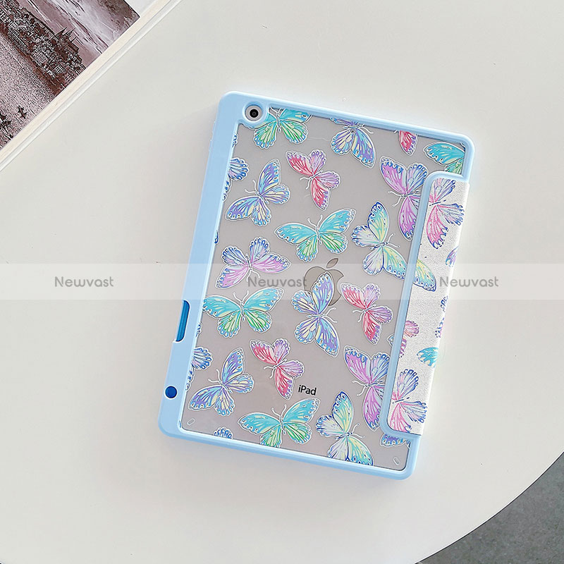 Leather Case Stands Fashionable Pattern Flip Cover Holder XH3 for Apple iPad 10.2 (2020) Mint Blue