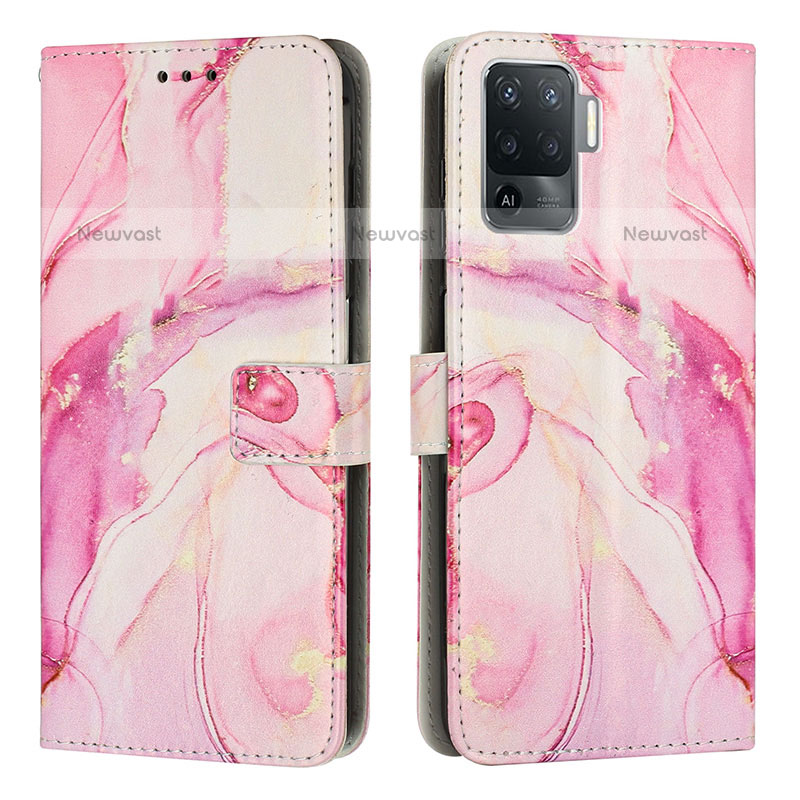 Leather Case Stands Fashionable Pattern Flip Cover Holder Y01X for Oppo A94 4G
