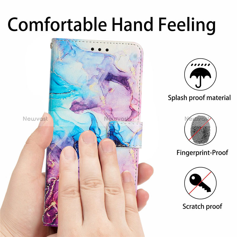 Leather Case Stands Fashionable Pattern Flip Cover Holder Y01X for Oppo Reno7 Lite 5G