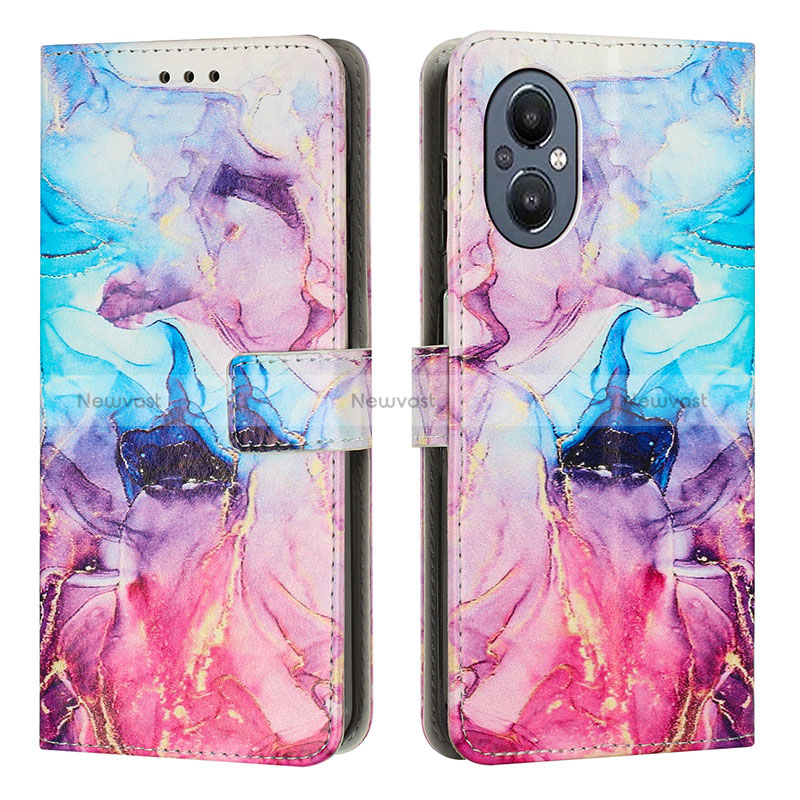 Leather Case Stands Fashionable Pattern Flip Cover Holder Y01X for Oppo Reno7 Z 5G Mixed