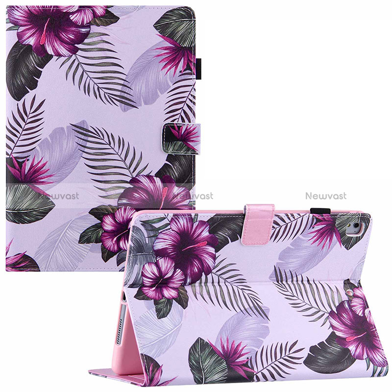 Leather Case Stands Fashionable Pattern Flip Cover Holder Y02B for Apple iPad Air 2 Purple