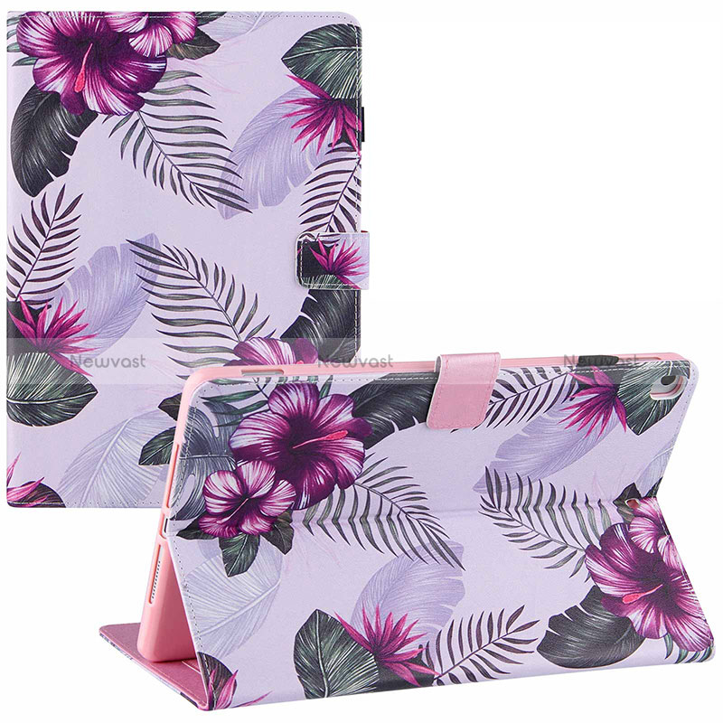 Leather Case Stands Fashionable Pattern Flip Cover Holder Y02B for Apple iPad Pro 10.5 Purple