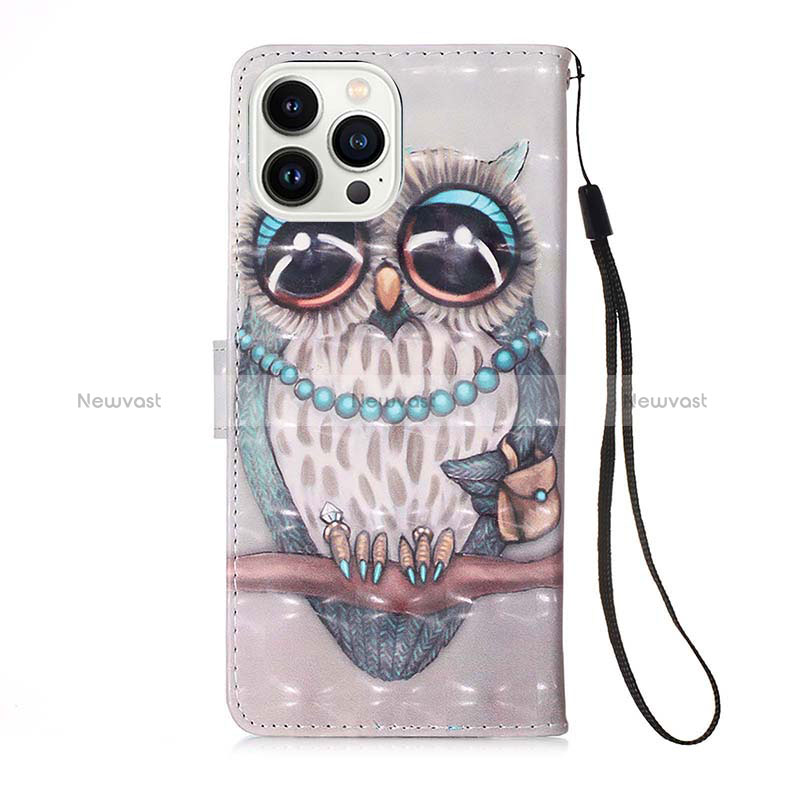 Leather Case Stands Fashionable Pattern Flip Cover Holder Y02B for Apple iPhone 13 Pro Mixed