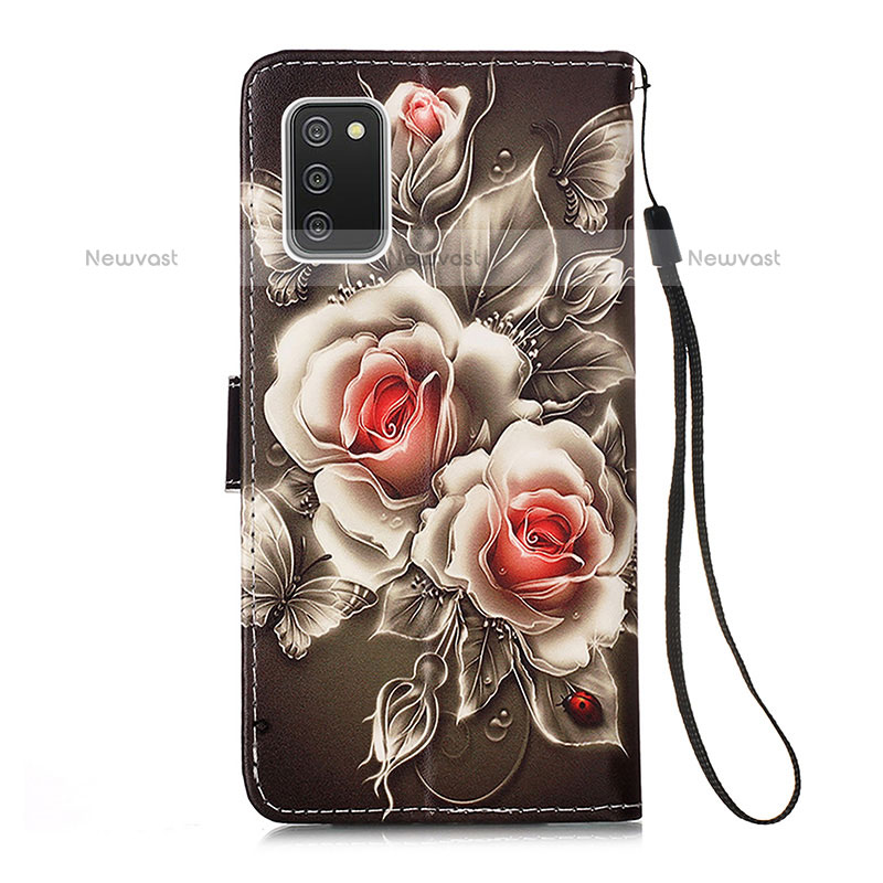 Leather Case Stands Fashionable Pattern Flip Cover Holder Y02B for Samsung Galaxy A02s
