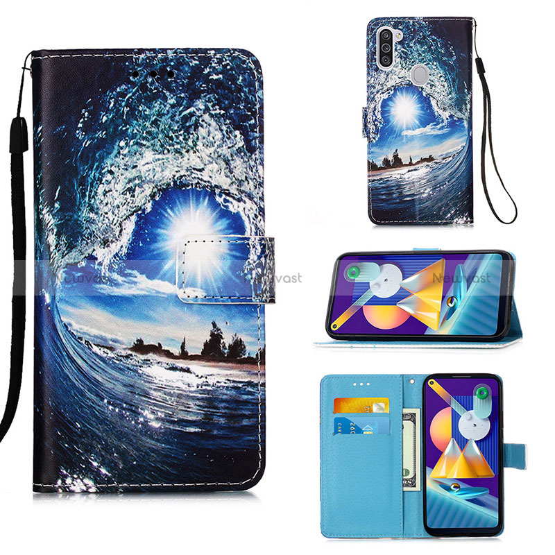 Leather Case Stands Fashionable Pattern Flip Cover Holder Y02B for Samsung Galaxy A11