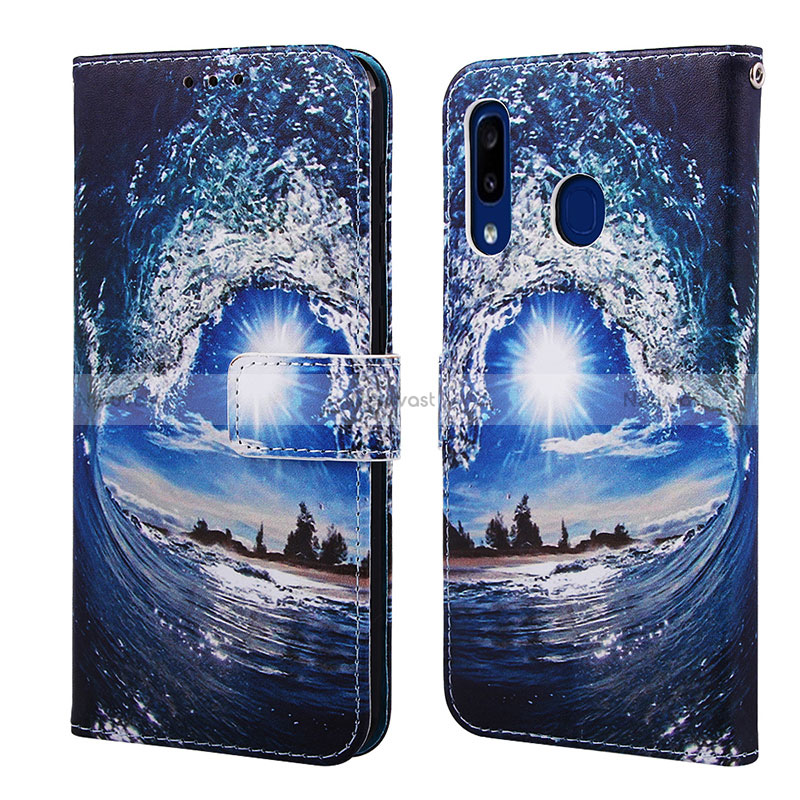 Leather Case Stands Fashionable Pattern Flip Cover Holder Y02B for Samsung Galaxy A30