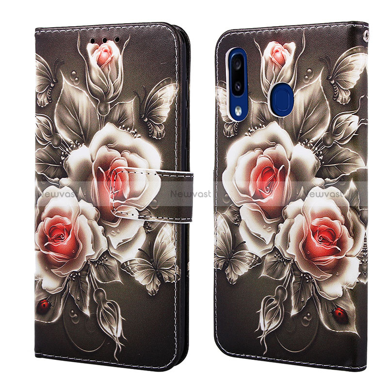 Leather Case Stands Fashionable Pattern Flip Cover Holder Y02B for Samsung Galaxy A30