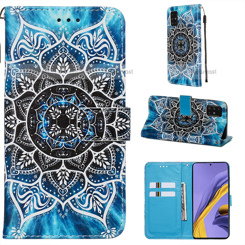 Leather Case Stands Fashionable Pattern Flip Cover Holder Y02B for Samsung Galaxy A51 4G